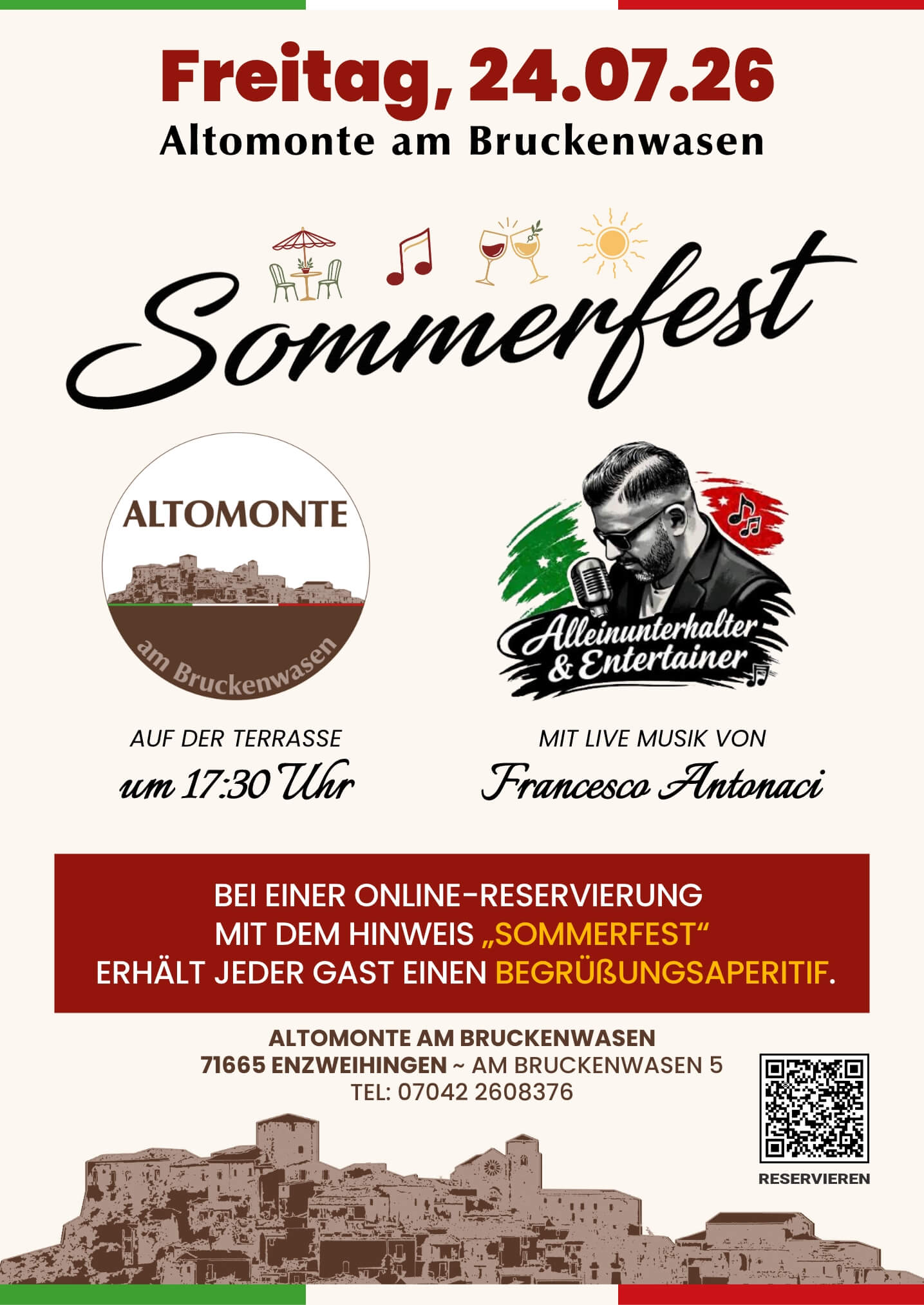 Sommerfest im Altomonte am Bruckenwasen am 24. Juli 2026
